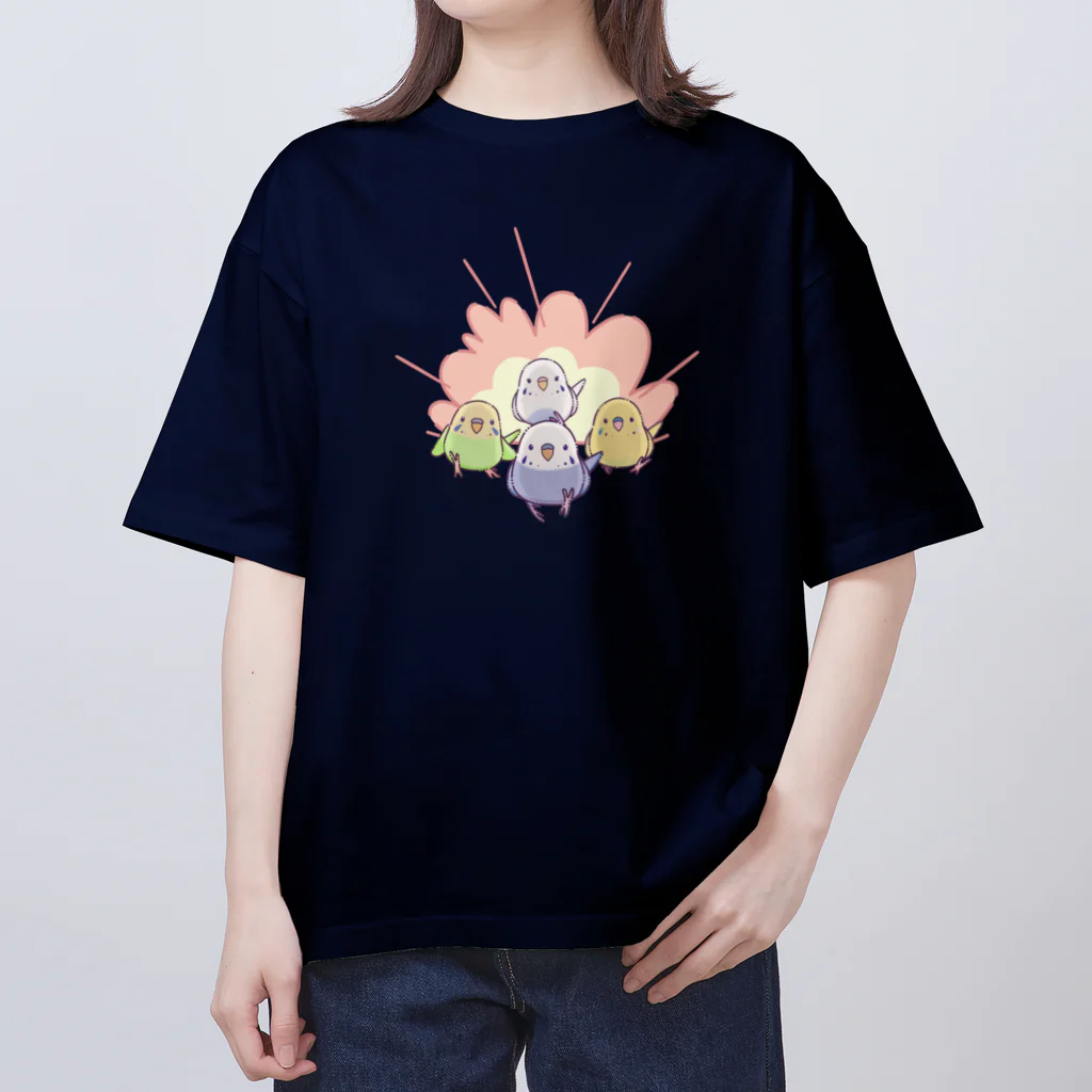 ぽっぽこ本舗のインコ戦隊 Oversized T-Shirt