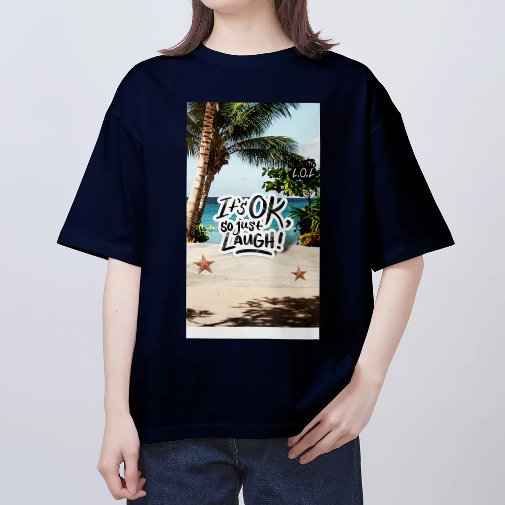 Studio L.O.Lのメッセージ【I'ts OK so just LAUGH!】 オーバーサイズTシャツ