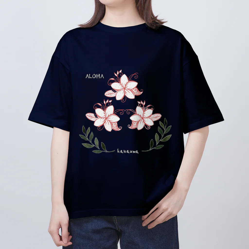 花馬〜Hanauma〜のプルメリアさん オーバーサイズTシャツ