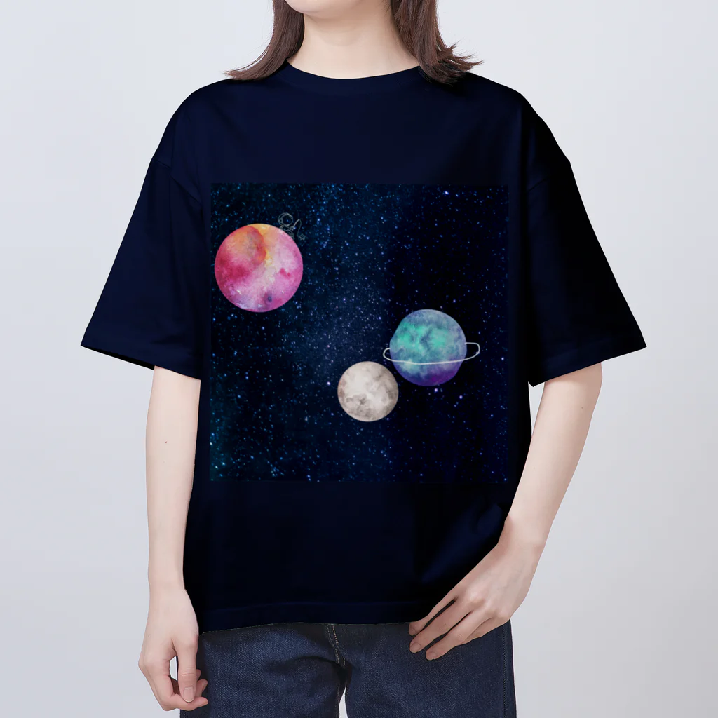 Apricot_taruの綺麗な宇宙 オーバーサイズTシャツ