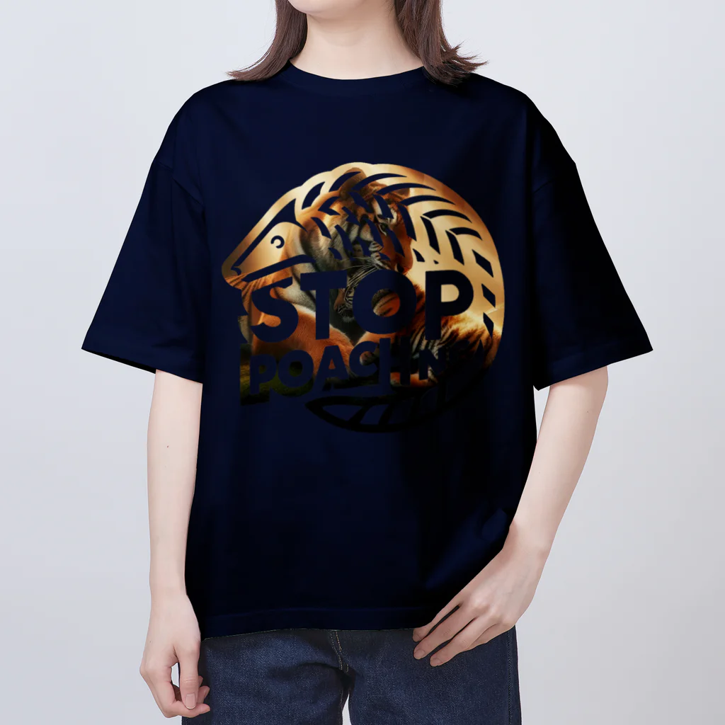 STOP POACHNGのSTOP POACHNG（アムールトラ親子） Oversized T-Shirt