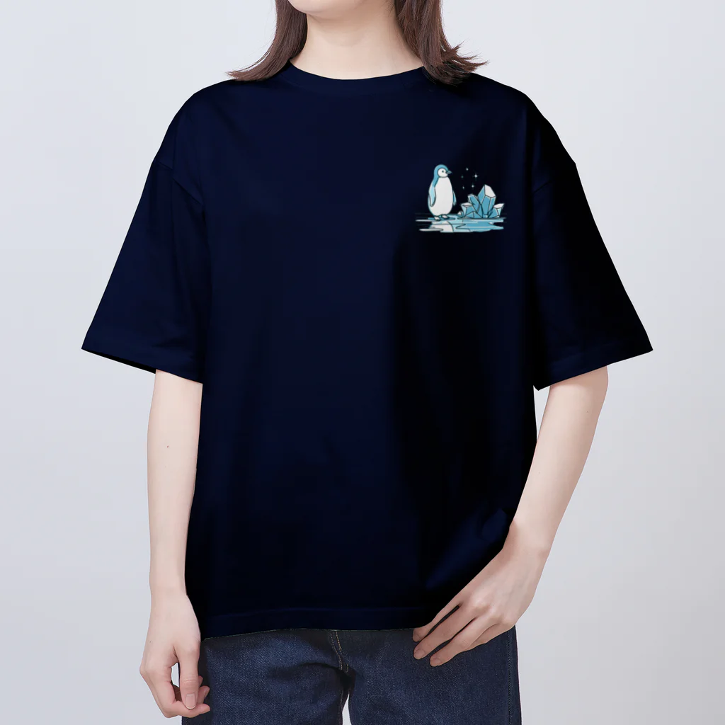 Green__teaのペンギンと氷塊 Oversized T-Shirt