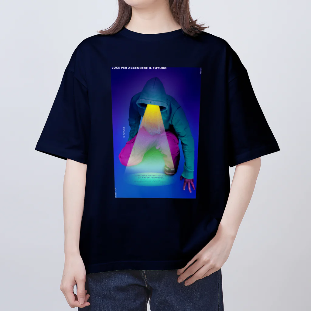 UNIREBORN WORKS ORIGINAL DESGIN SHOPのLUCE PER ACCENDERE IL FUTURO Oversized T-Shirt