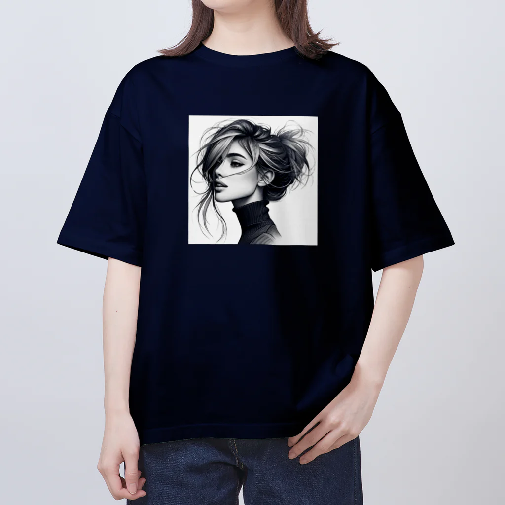 ニュートラルノードの✨Elegant Sketch✨ Oversized T-Shirt