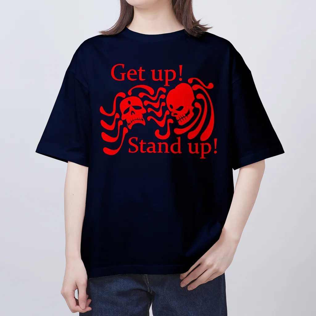 『NG （Niche・Gate）』ニッチゲート-- IN SUZURIのGet Up! Stand Up!(赤) Oversized T-Shirt