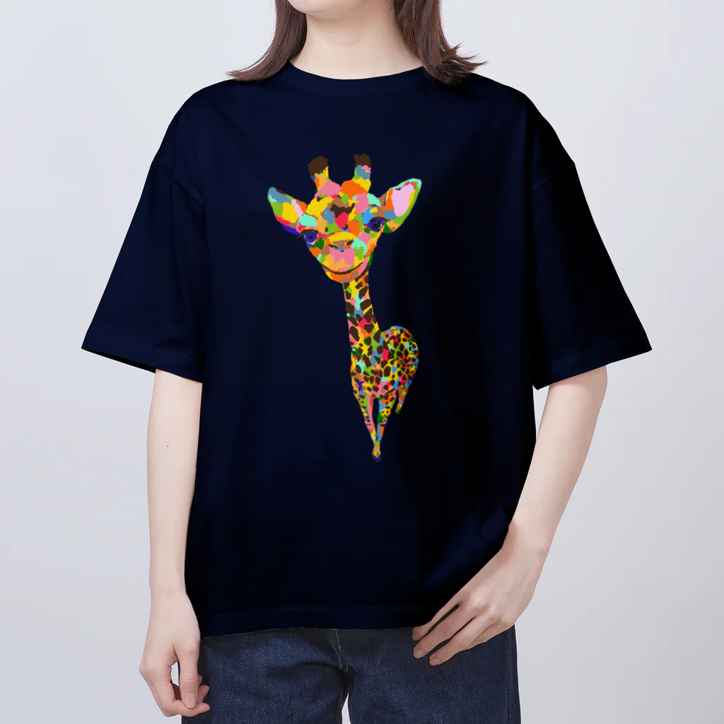 meiroのカラフルなキリン Oversized T-Shirt