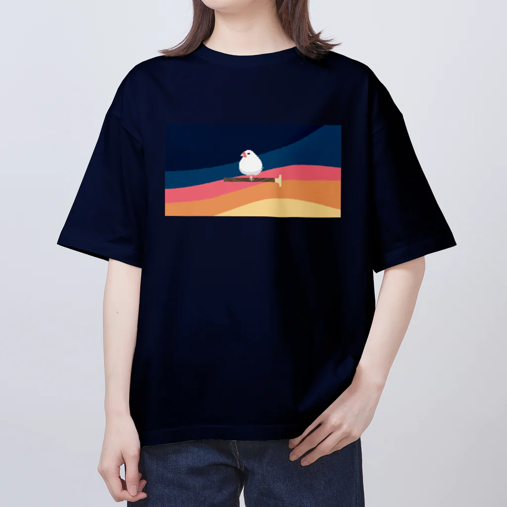 たかはらのそろそろ文鳥が寝ます オーバーサイズTシャツ