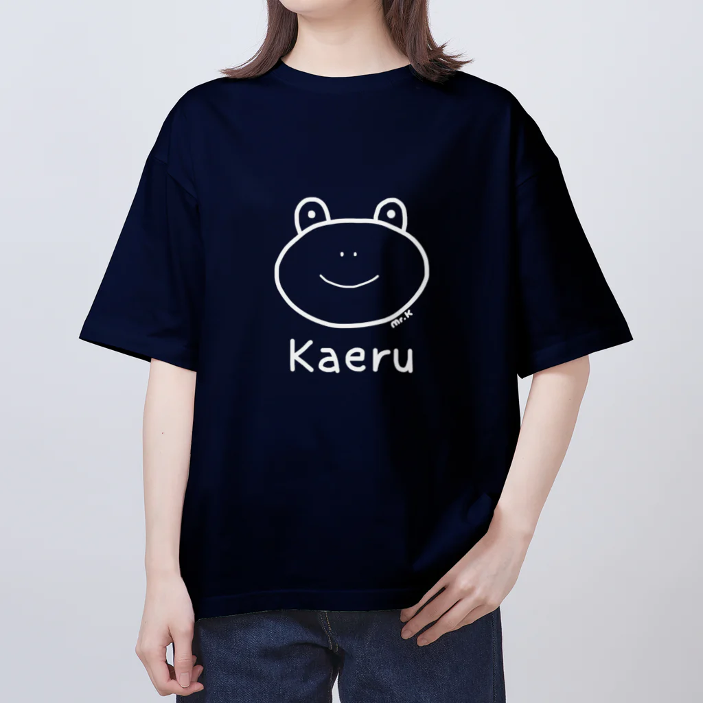 MrKShirtsのKaeru (カエル) 白デザイン オーバーサイズTシャツ