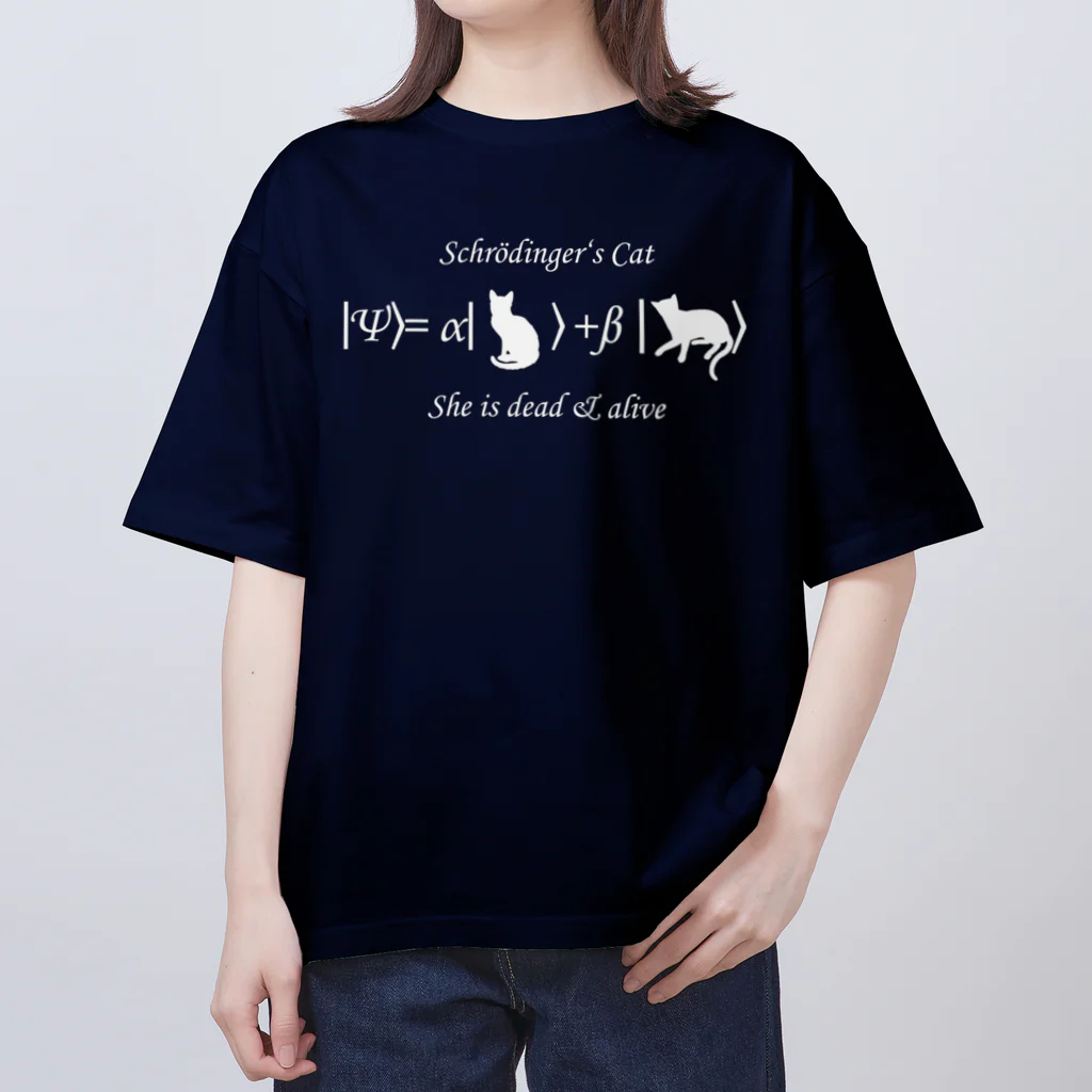 Silvervine Psychedeliqueのシュレーディンガーの猫（白字） Oversized T-Shirt