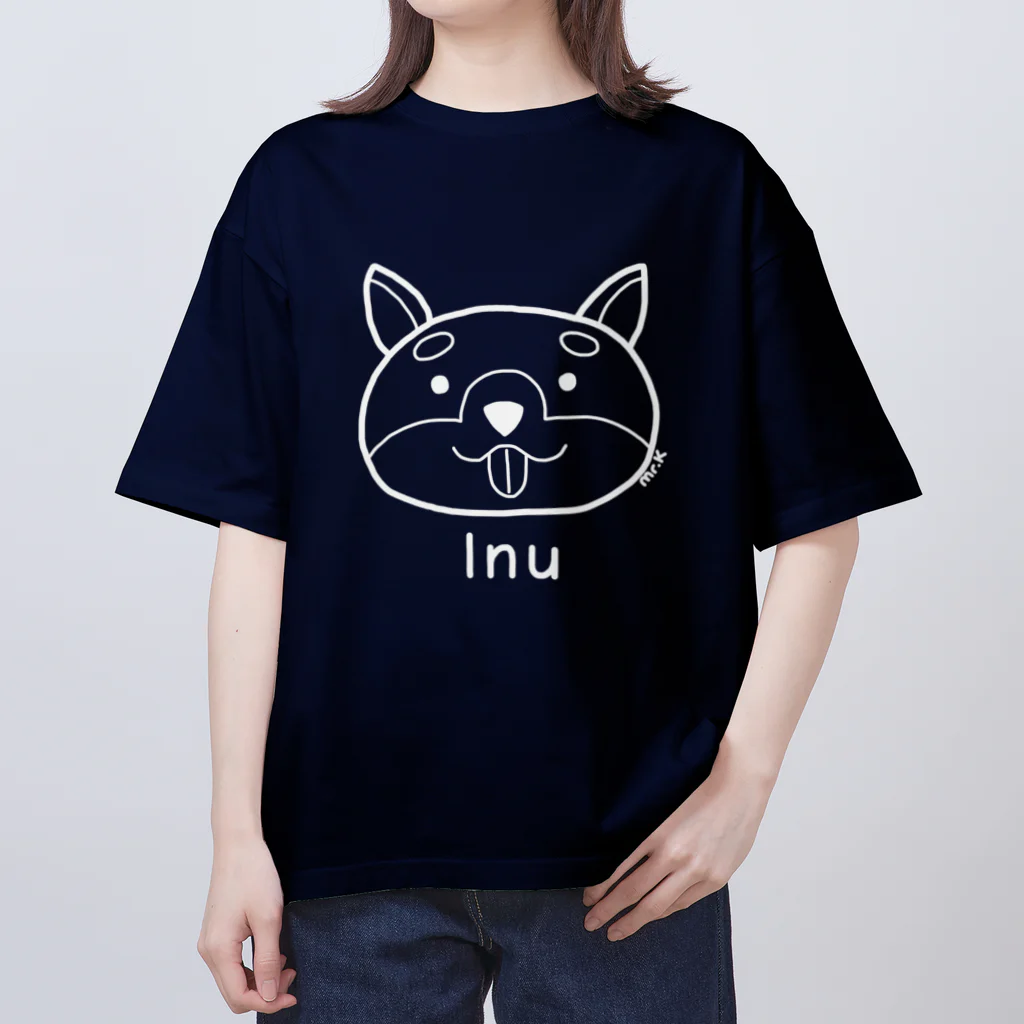 MrKShirtsのInu (犬) 白デザイン オーバーサイズTシャツ