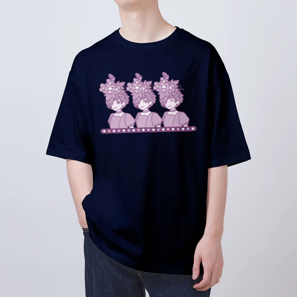 ハナドリカ SUZURI店の「朝顔ガール」ユカリパート Oversized T-Shirt