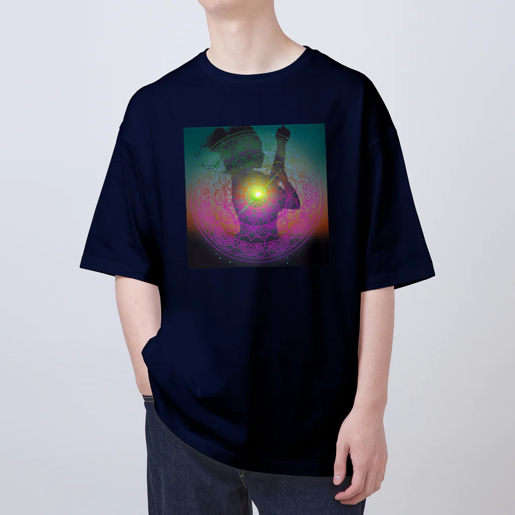 💖宇宙整体♪🌈♪こころからだチャンネル♪💖の 宇宙曼荼羅　 REMIX version 愛を開く光 Oversized T-Shirt