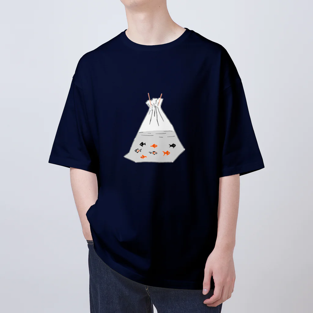 NIKORASU GOの祭りデザイン「金魚すくい」 オーバーサイズTシャツ