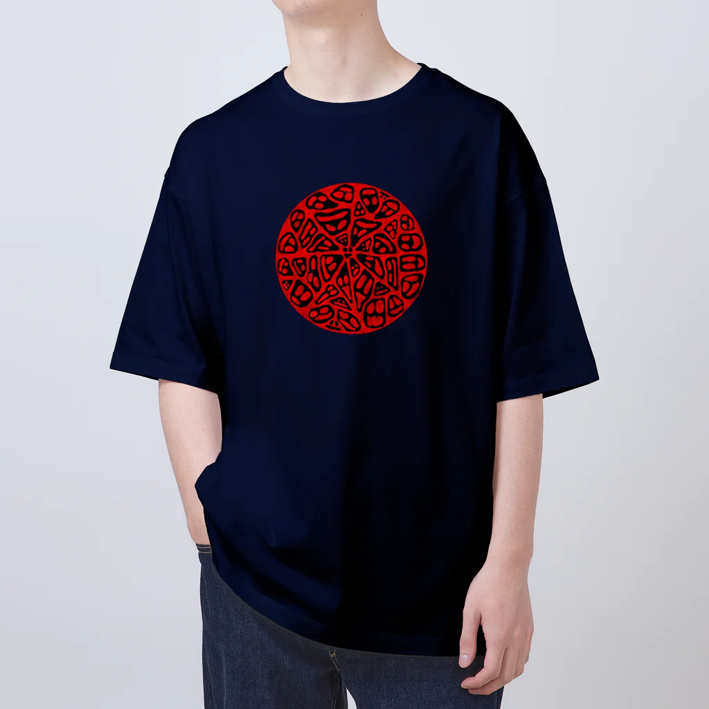 Redtail NFTart projectのアカトクロ_006サークルフェイス オーバーサイズTシャツ