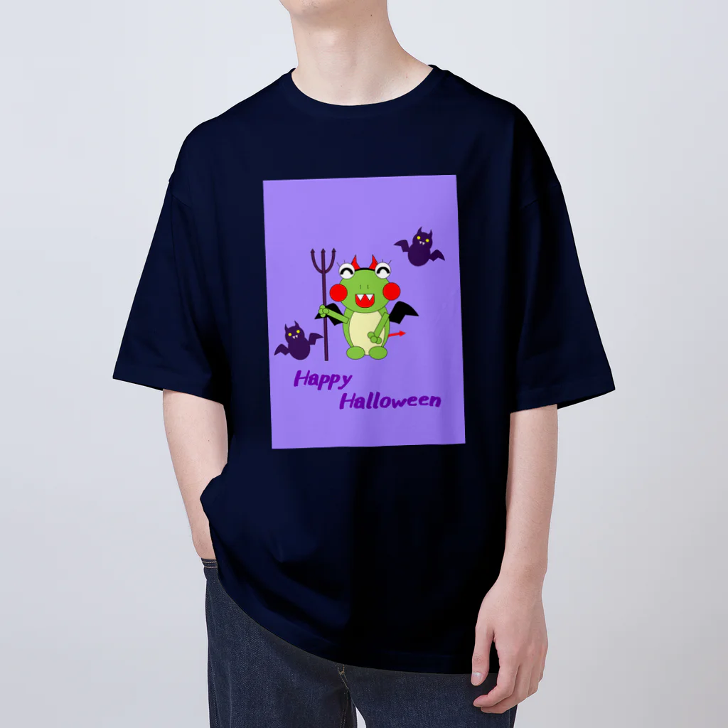 🐸かえるさんと仲間たち🐸のハロウィン　コウモリママ Oversized T-Shirt