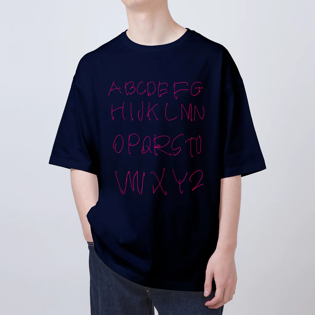 おおむら農場のアルファベット・プリント・ピンク Oversized T-Shirt