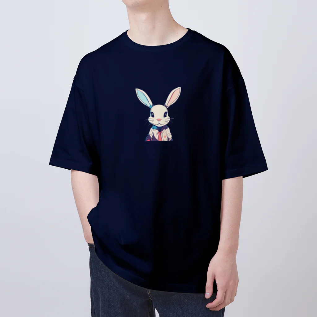 ロゴ屋さんのアニメーションうさぎ Oversized T-Shirt