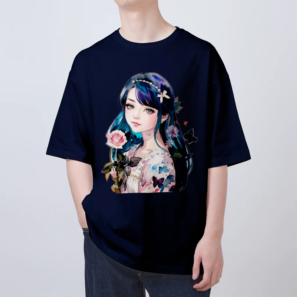 【ホラー専門店】ジルショップの花と蝶のプリンセスガール オーバーサイズTシャツ