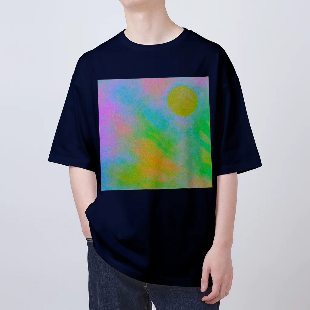 水草のサイケデリックな満月 Oversized T-Shirt