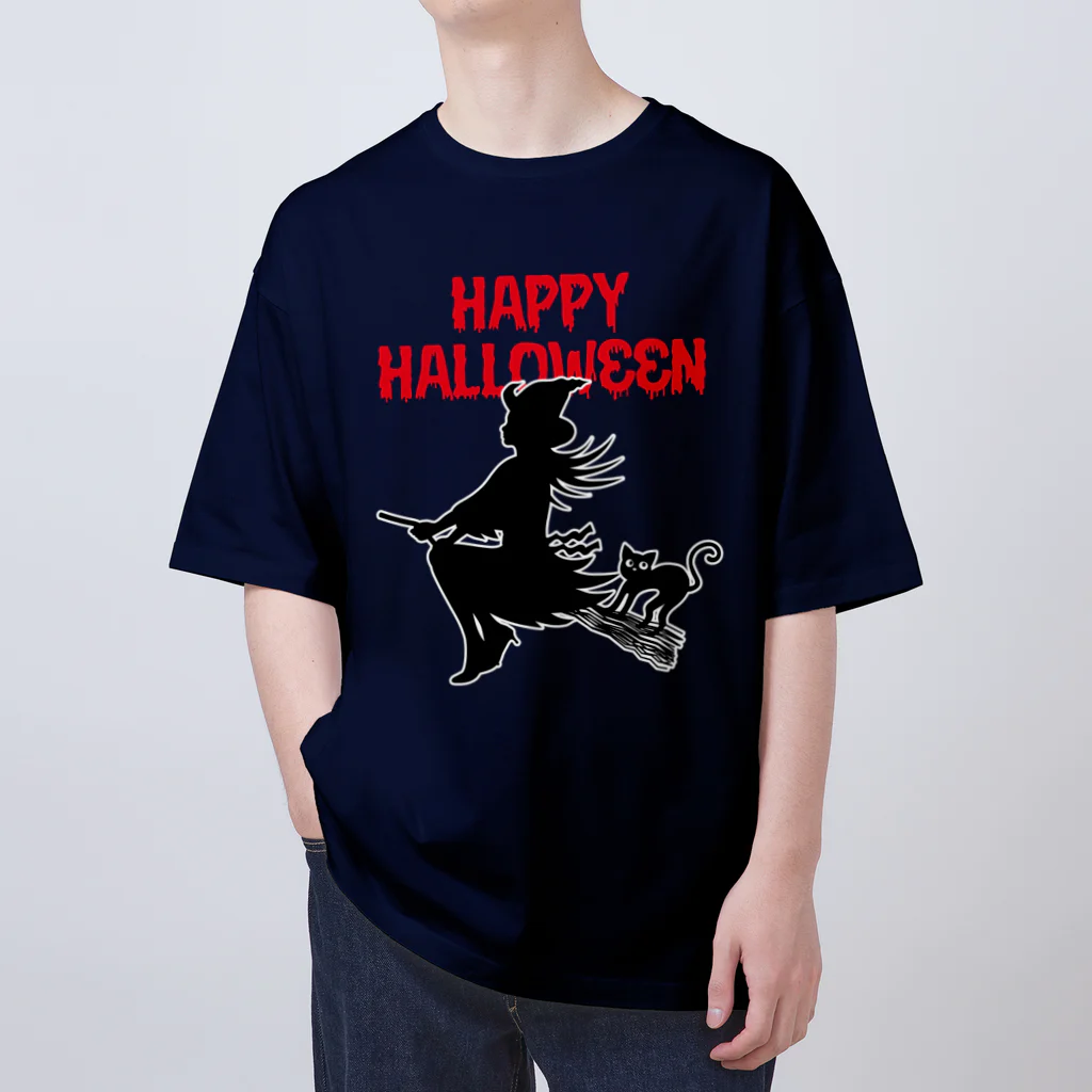 ねこふんじゃダメの魔女っ子猫のハッピーハロウィン Oversized T-Shirt