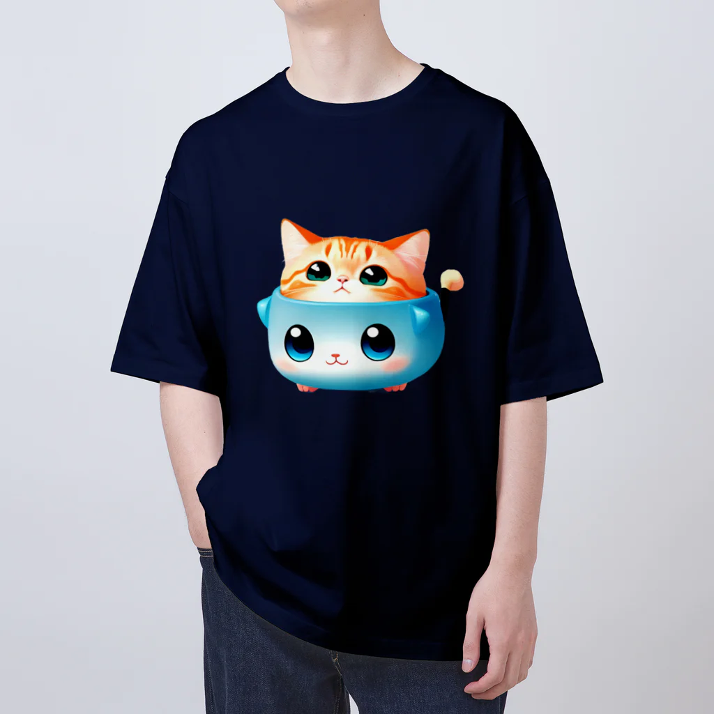 nekotama0224の猫科に属する ゆるキャラ オーバーサイズTシャツ