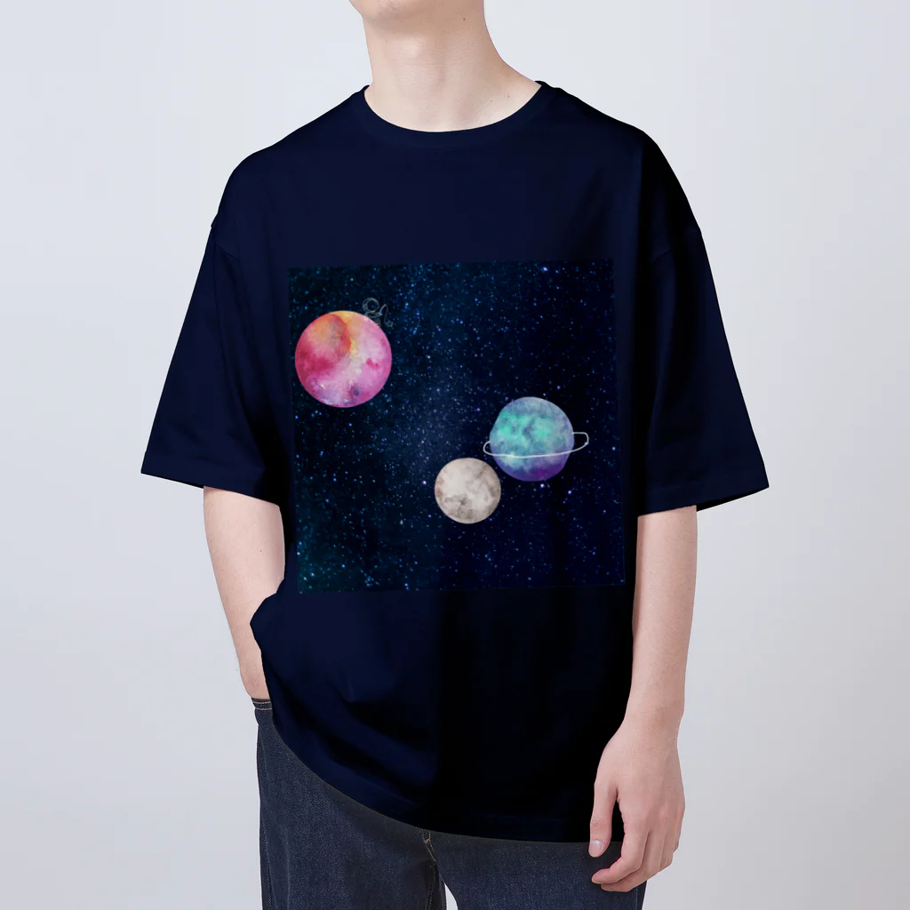 Apricot_taruの綺麗な宇宙 オーバーサイズTシャツ