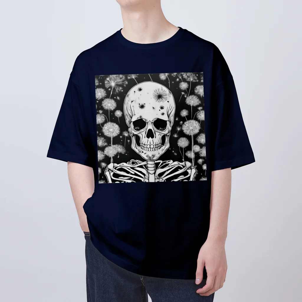 かるるんショップの骸骨紳士シリーズ　微笑 オーバーサイズTシャツ