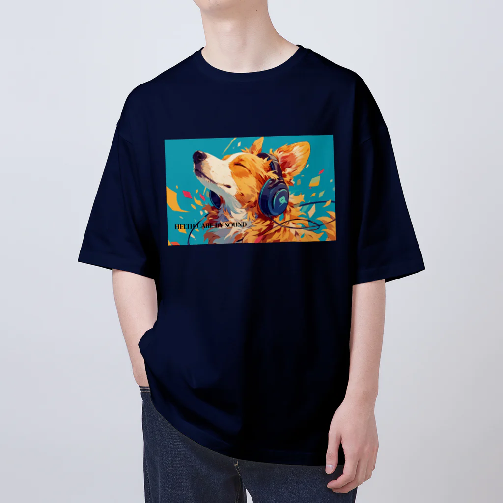 治癒のヘルツ Helth care by soundの犬　コーギー オーバーサイズTシャツ