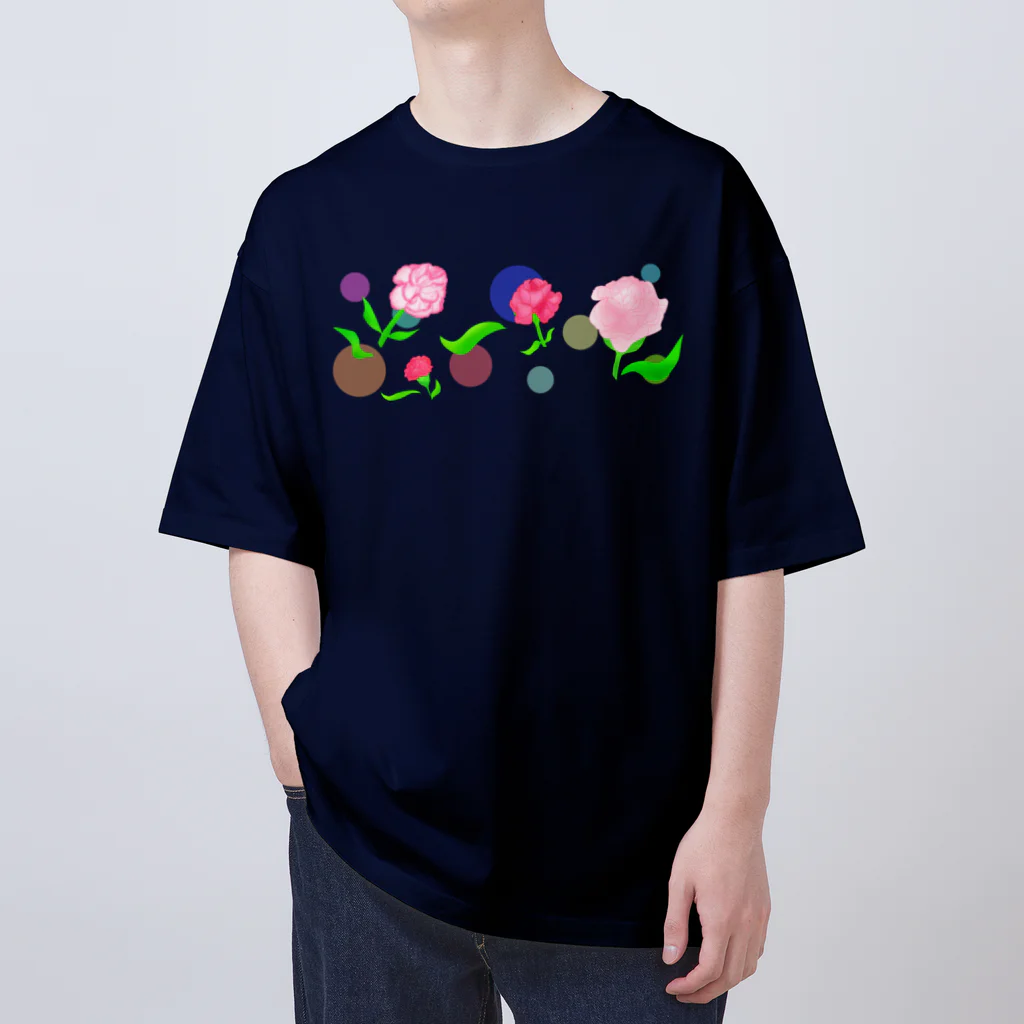 Lily bird（リリーバード）のカーネーションと水玉模様 オーバーサイズTシャツ