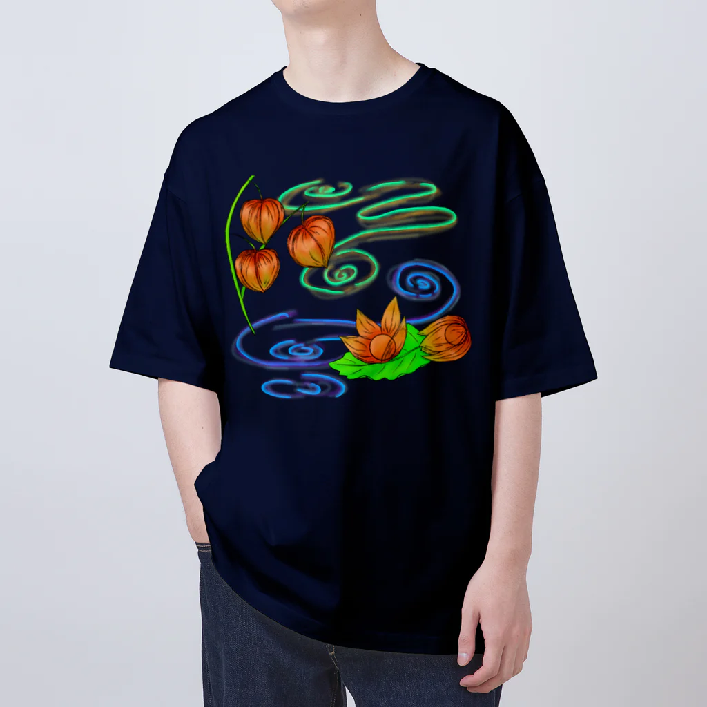 Lily bird（リリーバード）の枝つきホオズキ 水紋（和柄）その2 Oversized T-Shirt