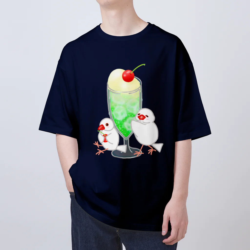 Lily bird（リリーバード）のメロンクリームソーダと文鳥ず Oversized T-Shirt