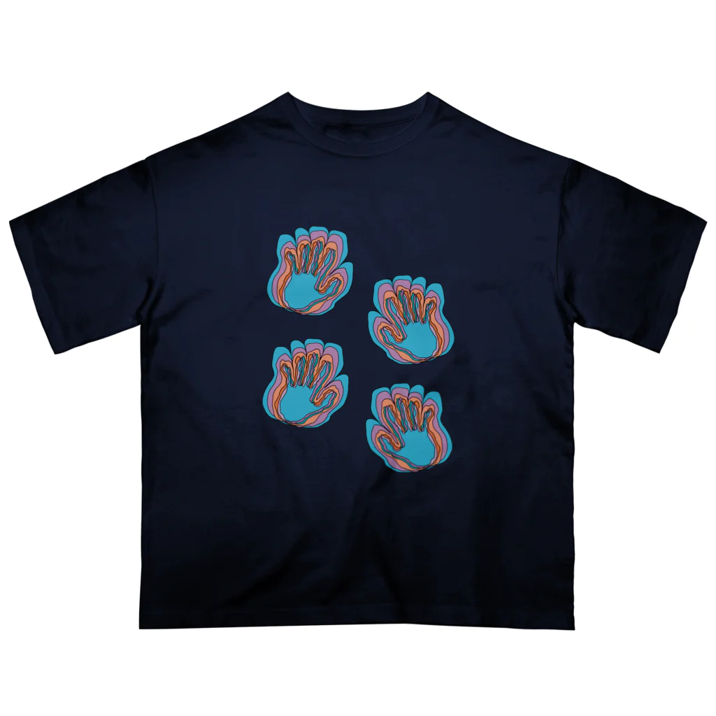 eleki‘s factoryのhand もがく手#2 オーバーサイズTシャツ