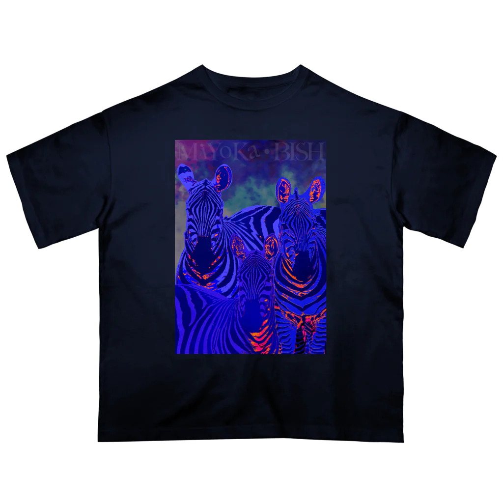 MiYoKa-BISHのBlue Zebra by MiYoKa-BISH オーバーサイズTシャツ