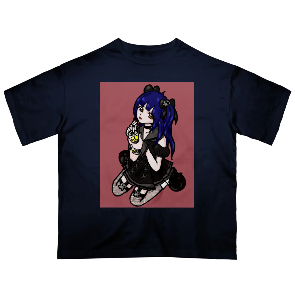 あやしいおばさん くろまめさんの○ュアアルコール（ス○ゼロ）ダスティーピンク オーバーサイズTシャツ