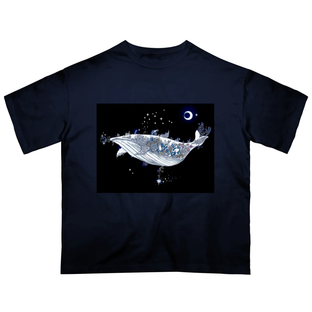 ARCANUMのARCANUM Whale Whale - Stella - 星を噴くクジラ Oversized T-Shirt