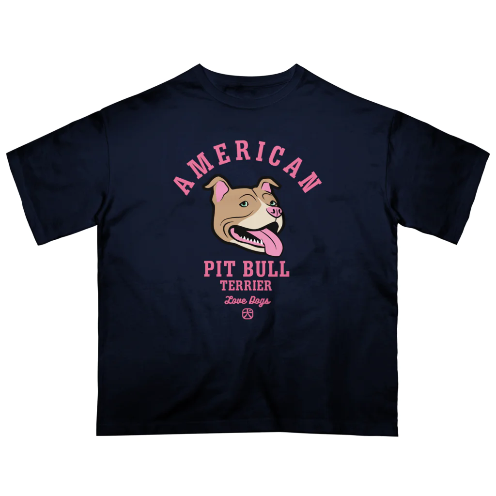 LONESOME TYPE ススのLove❤️Dogs（アメリカンピットブルテリア・赤鼻） Oversized T-Shirt