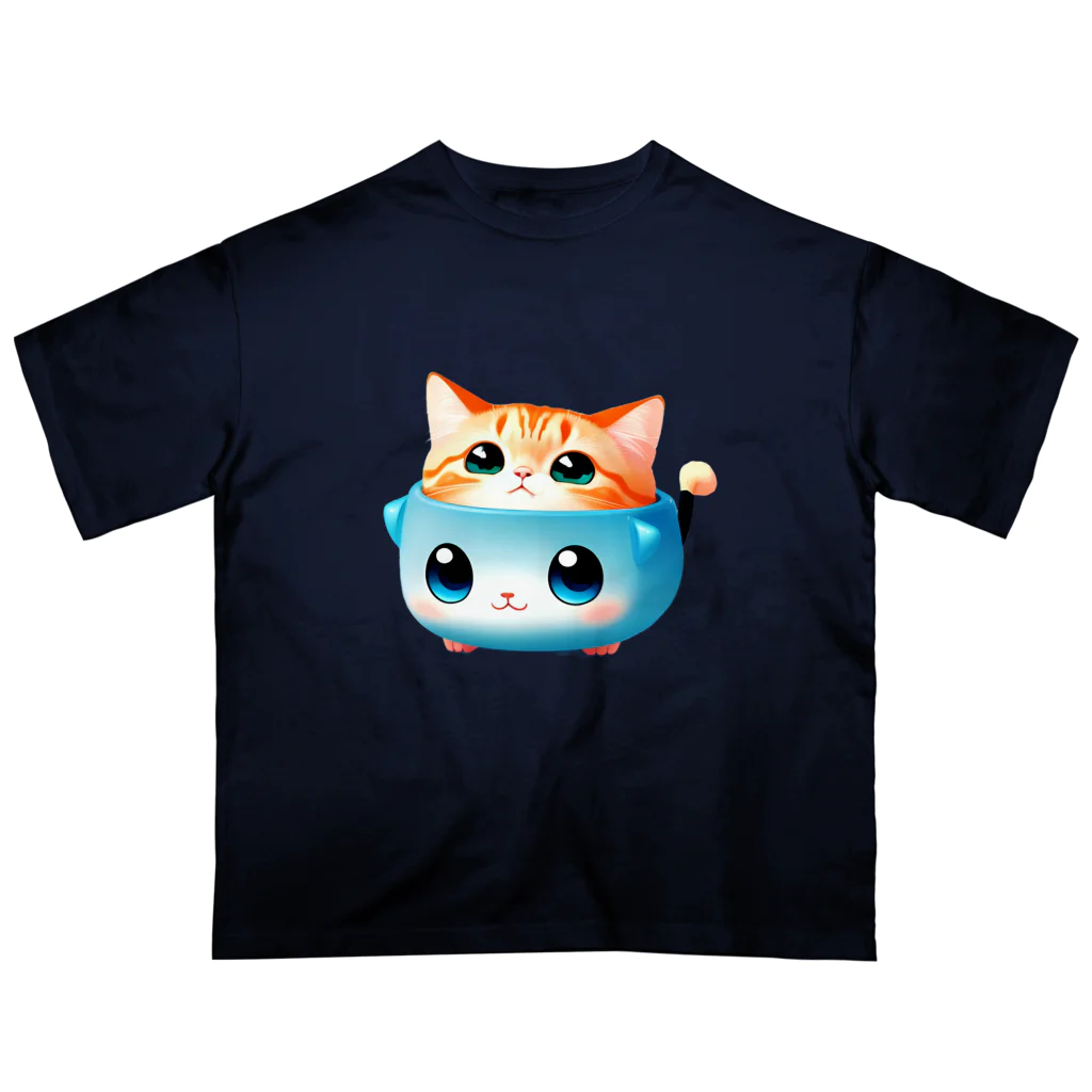 nekotama0224の猫科に属する ゆるキャラ オーバーサイズTシャツ