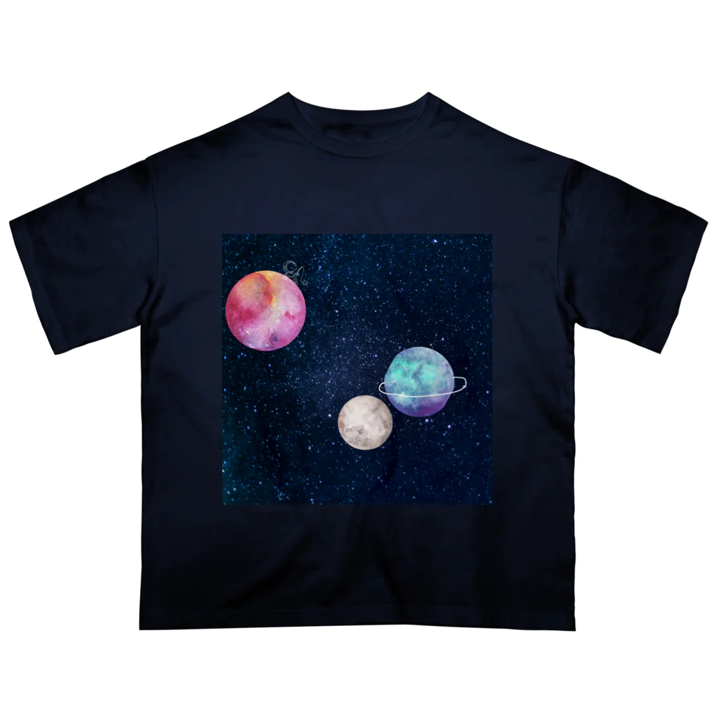 Apricot_taruの綺麗な宇宙 オーバーサイズTシャツ