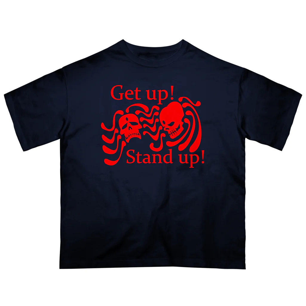 『NG （Niche・Gate）』ニッチゲート-- IN SUZURIのGet Up! Stand Up!(赤) オーバーサイズTシャツ