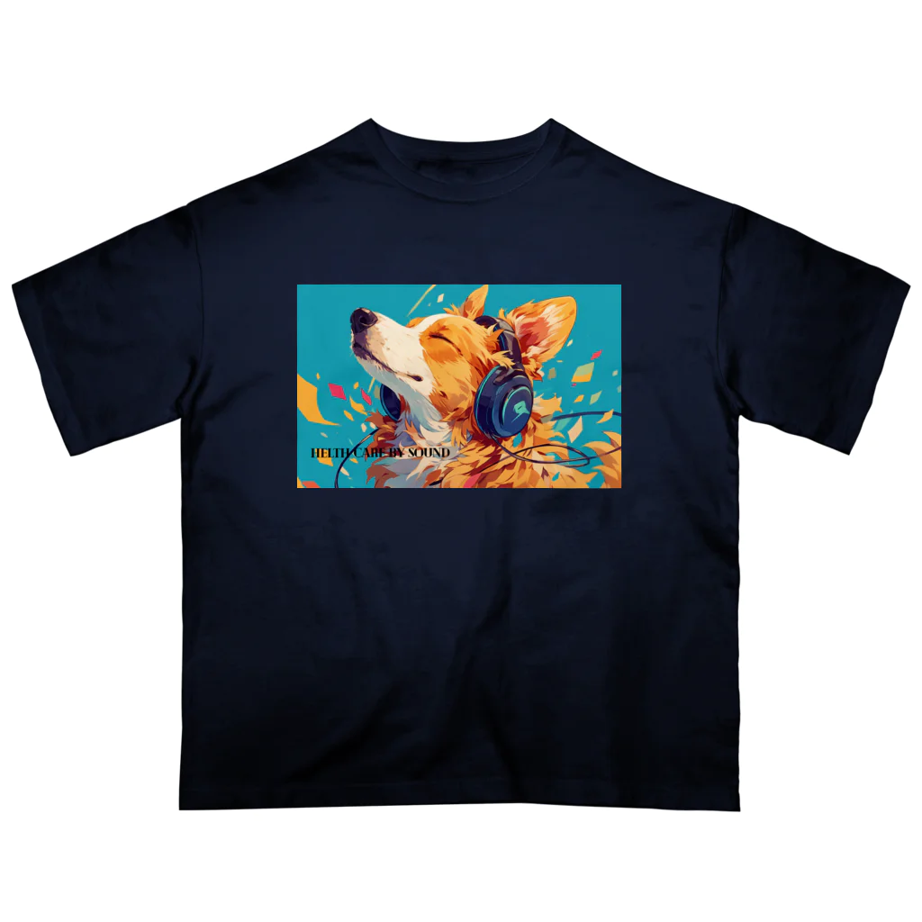 治癒のヘルツ Helth care by soundの犬　コーギー オーバーサイズTシャツ