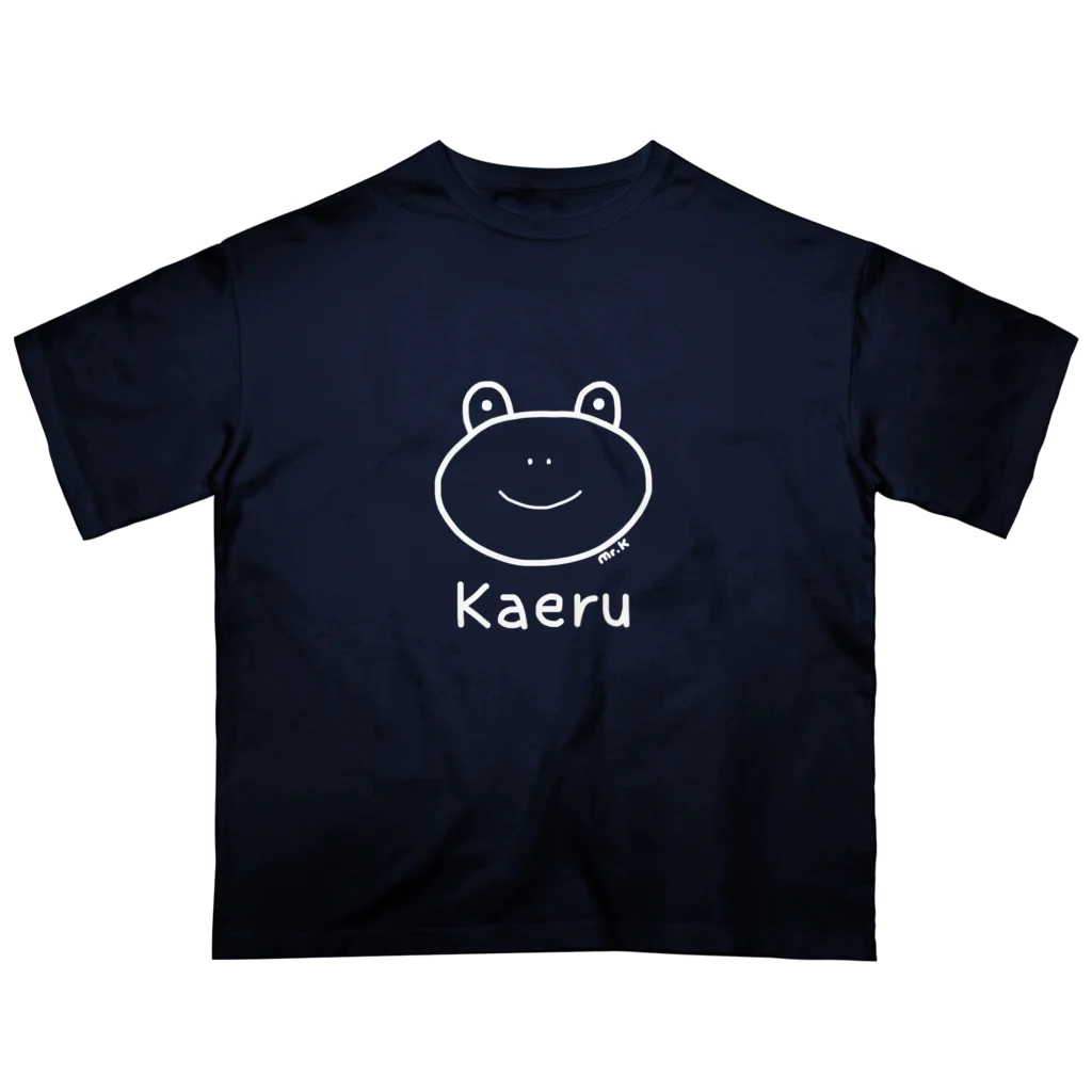 MrKShirtsのKaeru (カエル) 白デザイン オーバーサイズTシャツ