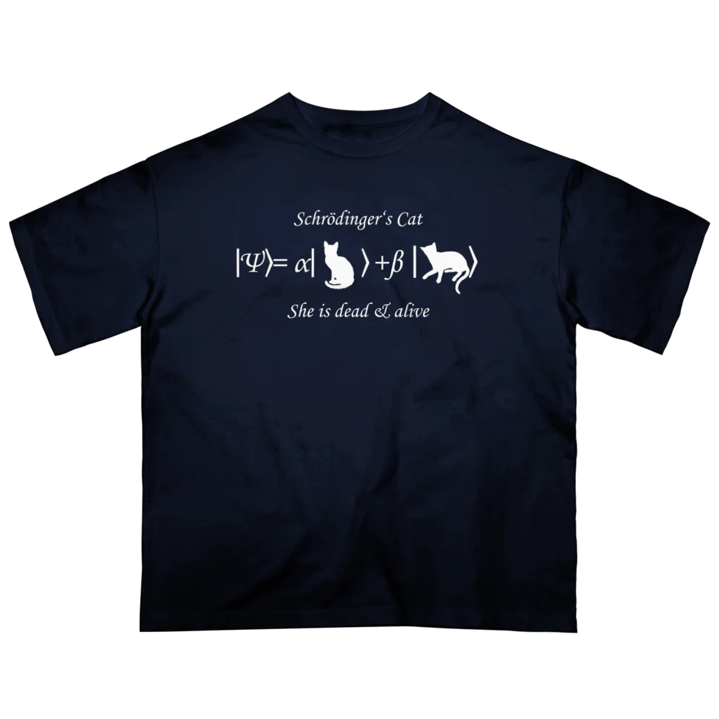 Silvervine Psychedeliqueのシュレーディンガーの猫（白字） Oversized T-Shirt