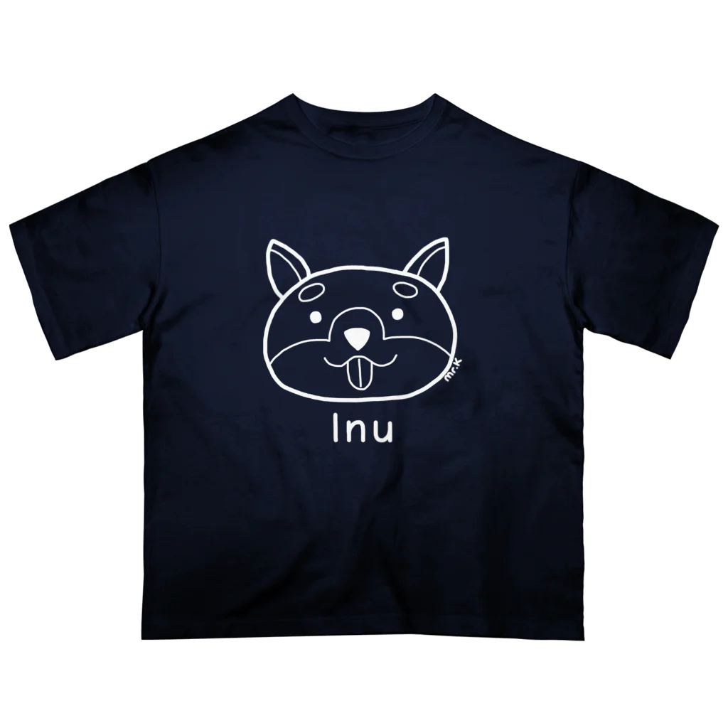 MrKShirtsのInu (犬) 白デザイン Oversized T-Shirt