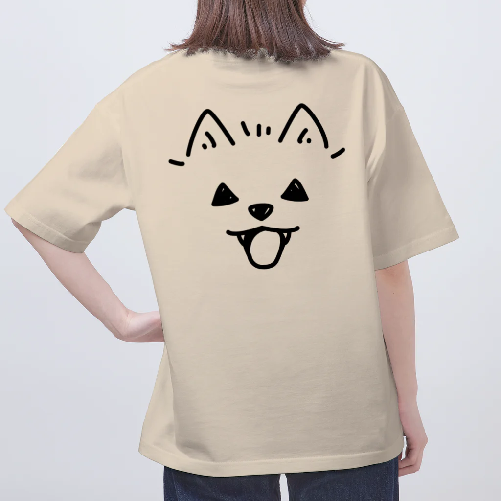 イラスト MONYAAT のバックプリント 近すぎるポメラニアン03　ハロウィン オーバーサイズTシャツ