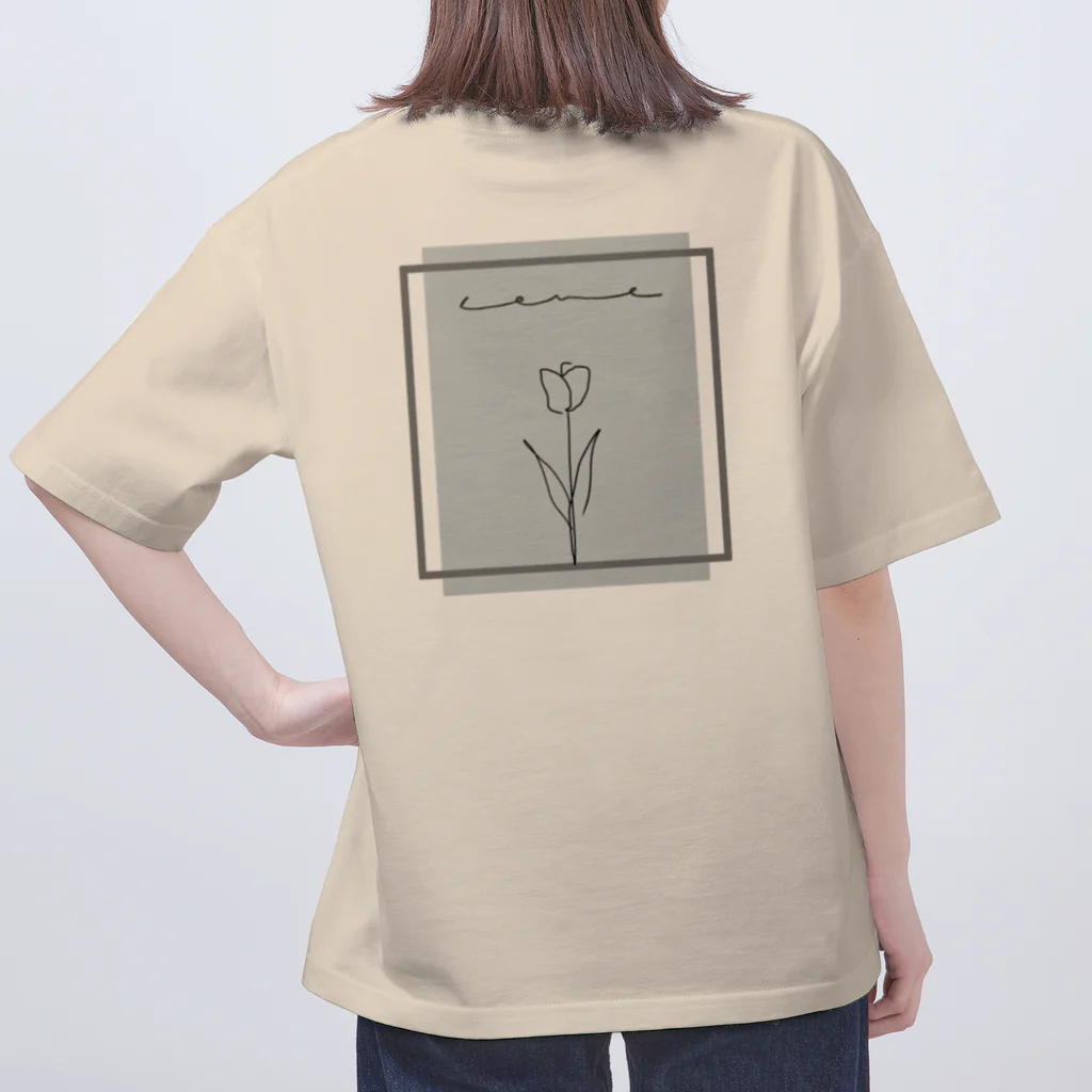 rilybiiのgray blue × 線画チューリップ オーバーサイズTシャツ