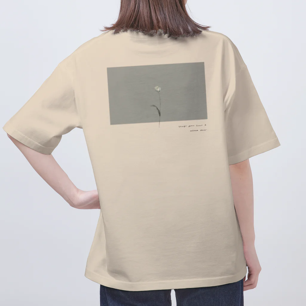 rilybiiのgray blue tulip , logo Oversized T-Shirt