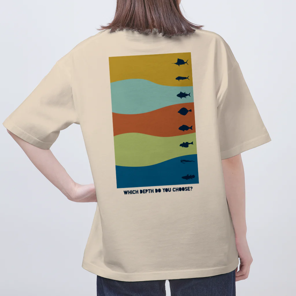 ノアソビ　ベース  ⛰⛺️🎣の『 Which depth do you choose? 』カラフル オーバーサイズTシャツ