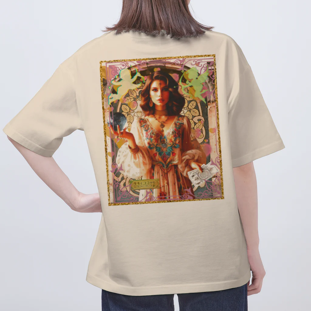 キキとココからのアールヌーボーの女神と戯れる天使たち オーバーサイズTシャツ