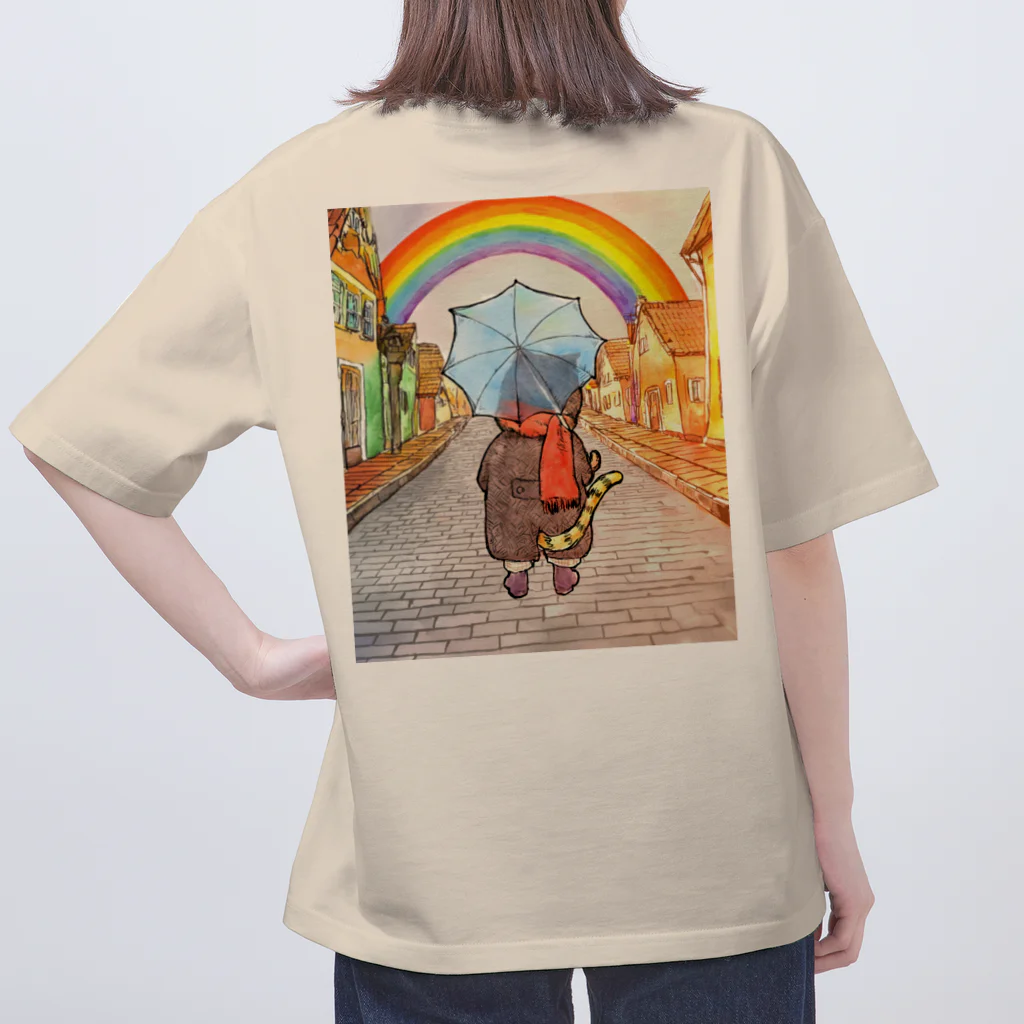 Katzenleben Design Studioの【両面】虹を見つめる猫 Oversized T-Shirt