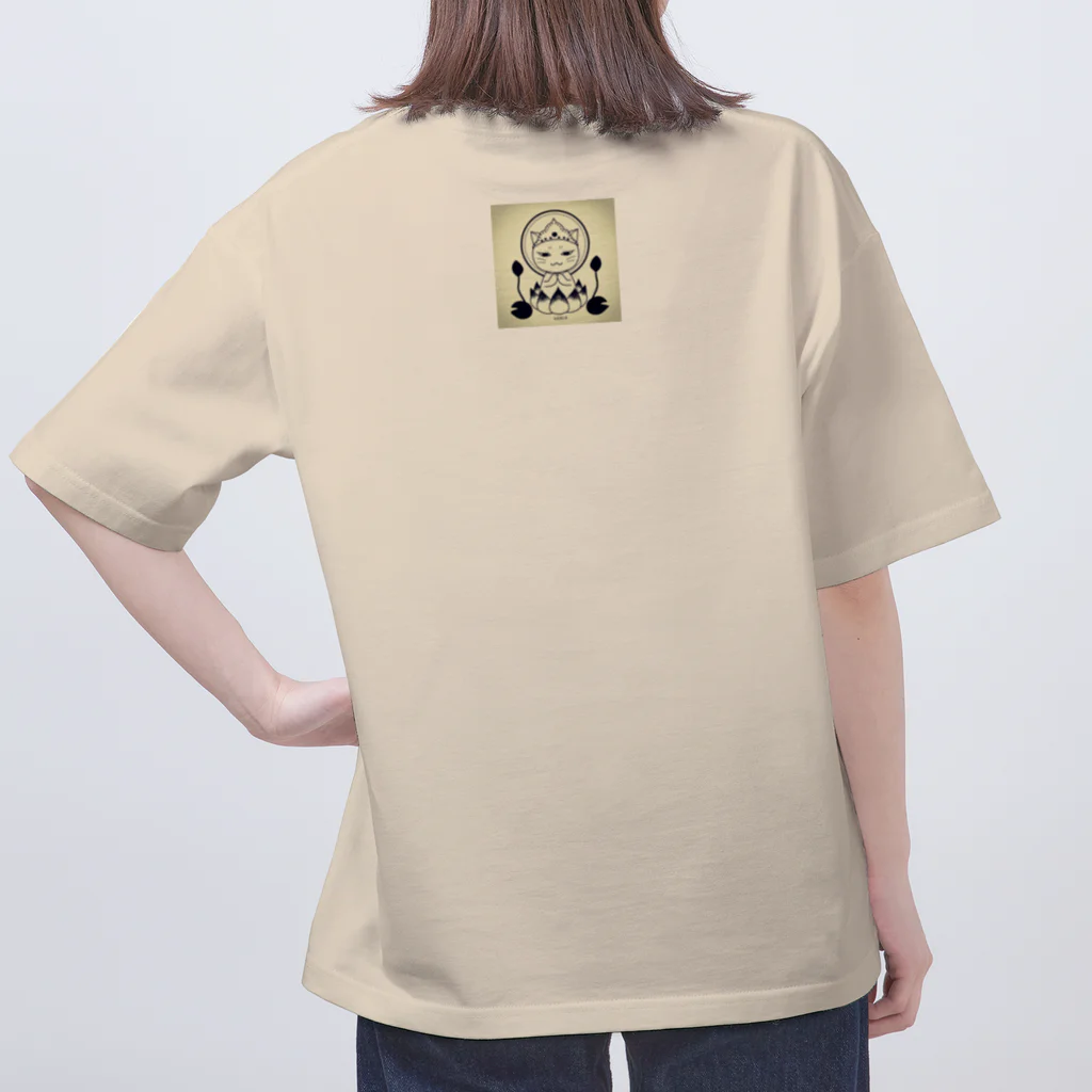 虹色猫工房(クロミツ)の猫観音 オーバーサイズTシャツ